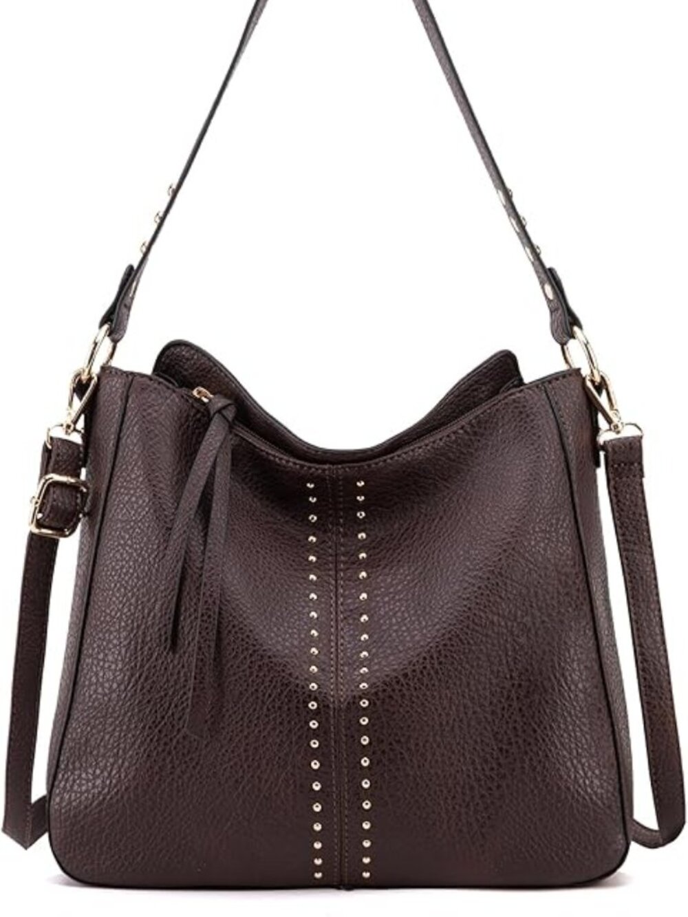 Stylish PU Leather Hobo Shoulder Bag Convertible Crossbody Large Everyday Tote
